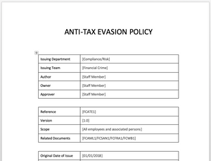 Anti-Tax Evasion Policy