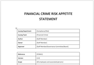 financial crime risk appetite statement