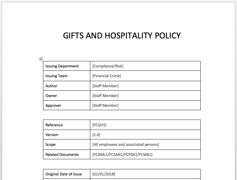 Gifts and Hospitality Policy