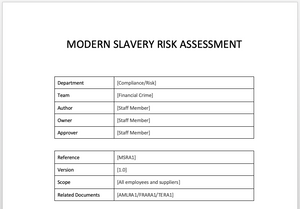 modern slavery risk assessment