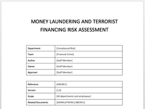 money laundering and terrorist financing risk assessment